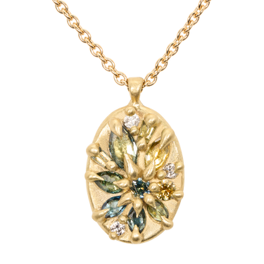 Green Lotus Necklace - 11675